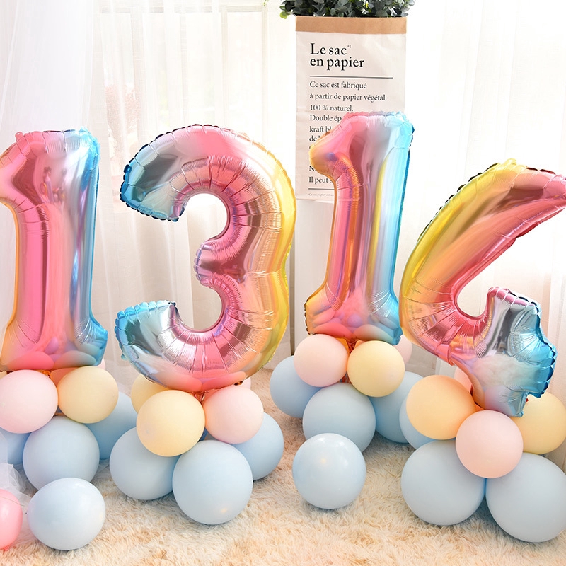 Bong Bóng Tráng Nhôm Hình Chữ Số 32inch Dùng Trang Trí Tiệc