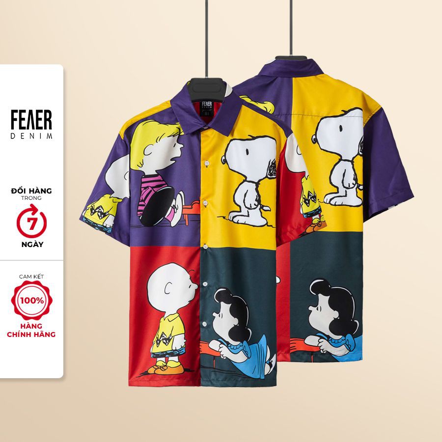 Áo sơ mi nam họa tiết FEAER vải Lụa thoáng mát, không nhăn form suông Peanuts |new arrival 2021|