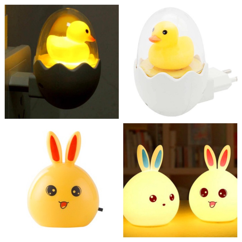 Đèn ngủ cảm ứng ánh sáng hình gà vịt siêu dễ thương