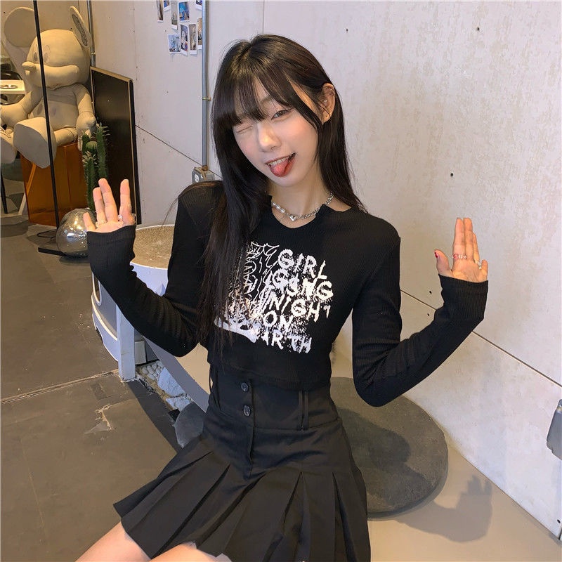 Áo Thun Nữ Tay Dài Dáng Ôm In Họa Tiết Phong Cách Đường Phố Thời Trang Cho Nữ áo phông nữ JL-TX-89