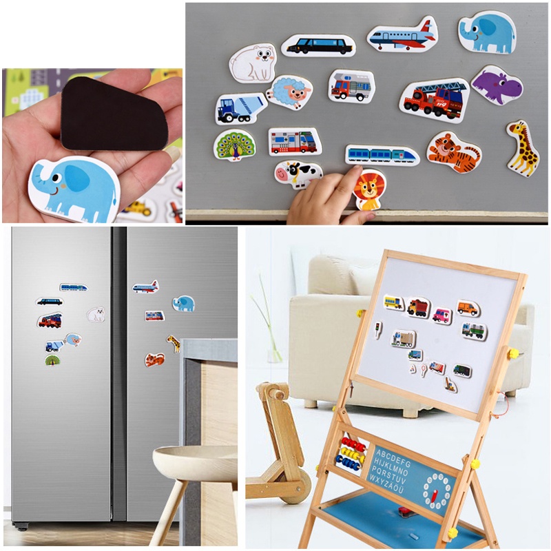 Đồ Chơi Nam Châm Xếp Hình Động Vật, Phương Tiện Giao Thông Nhiều Chi Tiết, Lắp Ghép