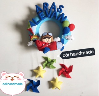 Bảng tên trang trí cho bé(vải dạ handmade)
