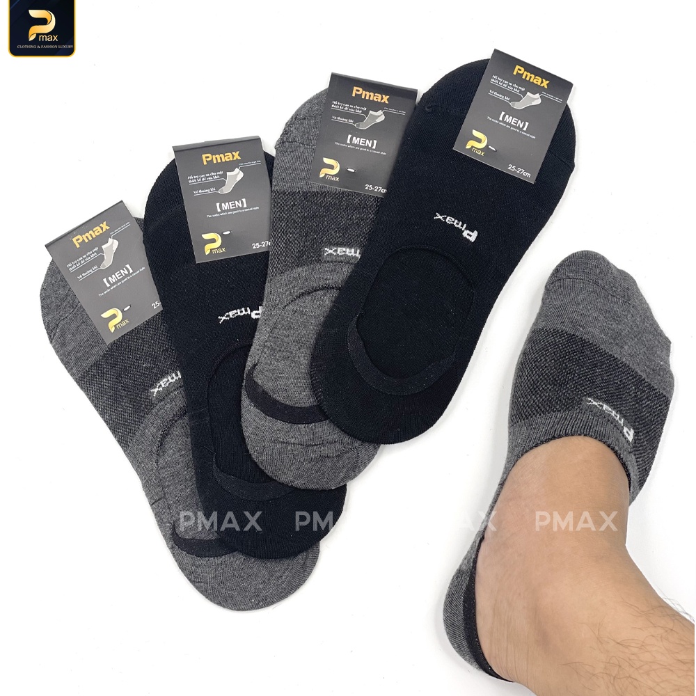 Combo 5 đôi tất lười PMAX kháng khuẩn khử mùi ôm chân chống tụt gót