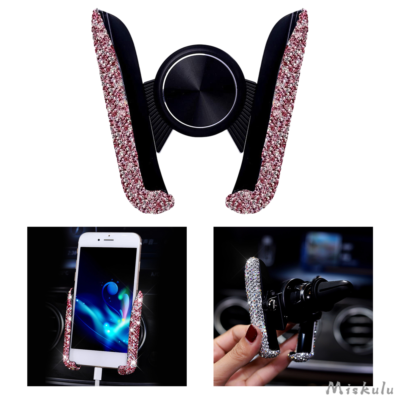Car Phone Holder, Auto Lock Air Vent Mobile Phone Holder for Car, 360 Universal Car Phone Mount GPS for  12 11  8 Plus, etc.