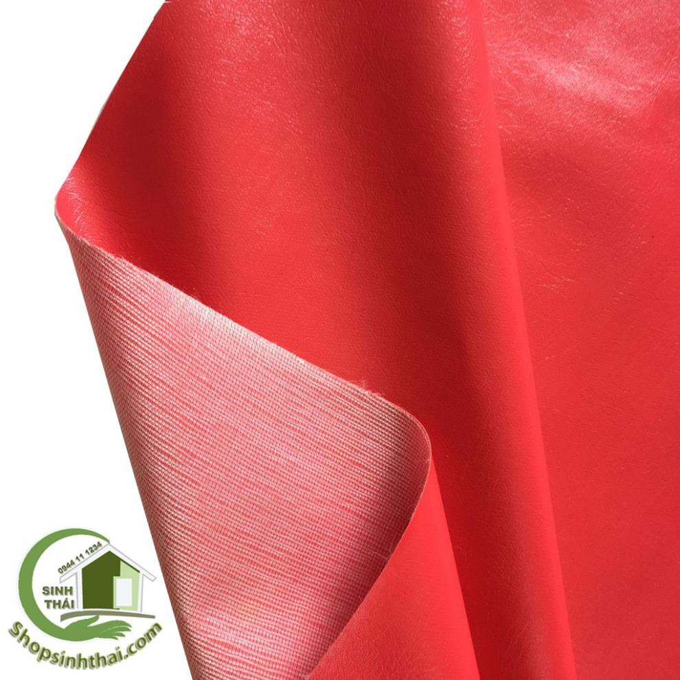 Phông nền chụp hình ảnh bằng vải giả da PVC màu đỏ - vải da may túi, làm dép, bọc ghế sofa [1m x khổ 1,4m]