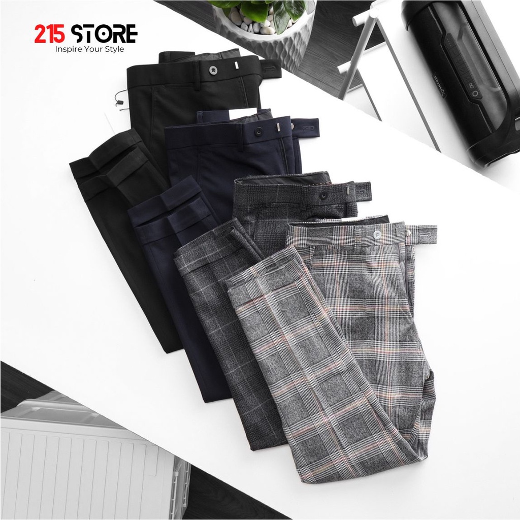 Quần tây phối sọc, quần âu nam, quần dài nam, 215Store, form slimfit trẻ trung, sang trọng, hàng Việt Nam xuất khẩu
