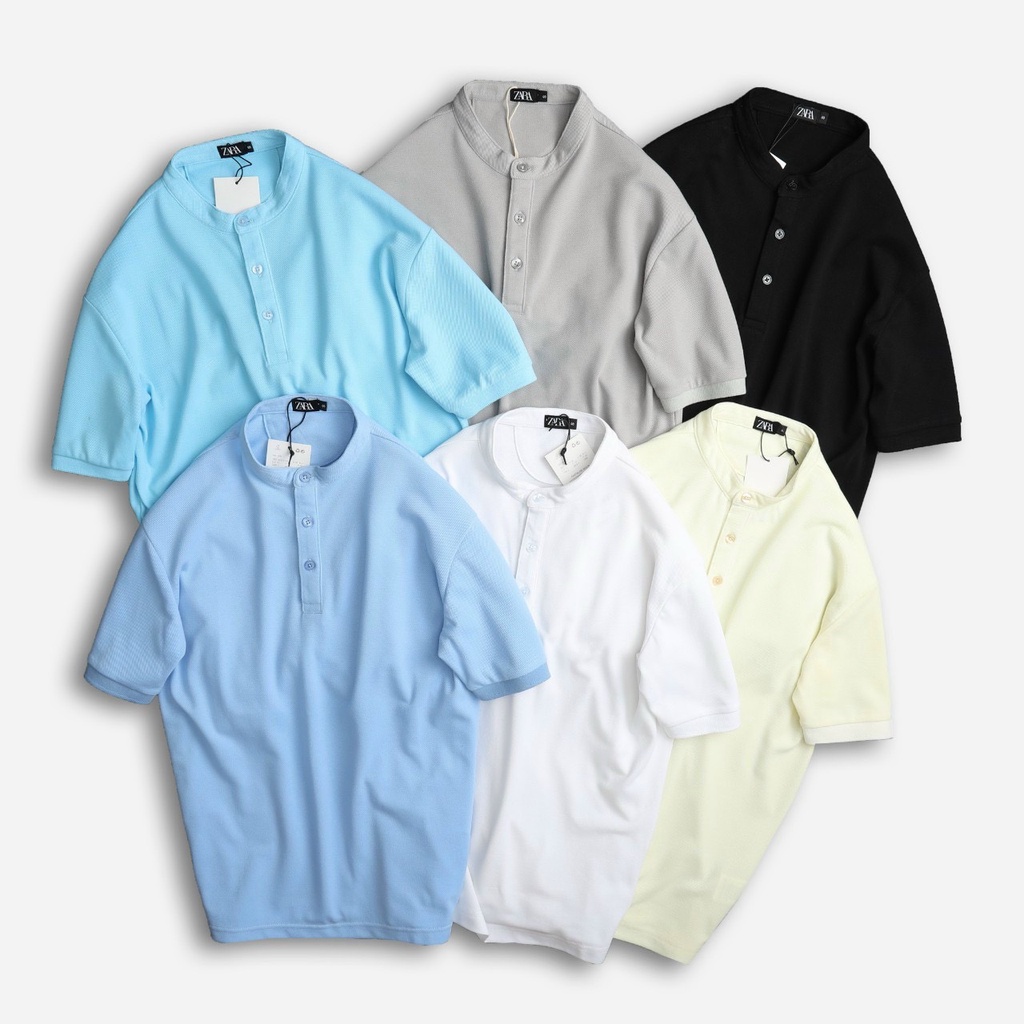 Áo Cổ Trụ Xuất Khẩu , Vải Pique Cotton 100%, Form Slim Cơ Bản Trẻ Trung, bigsize . Ivan BigSize