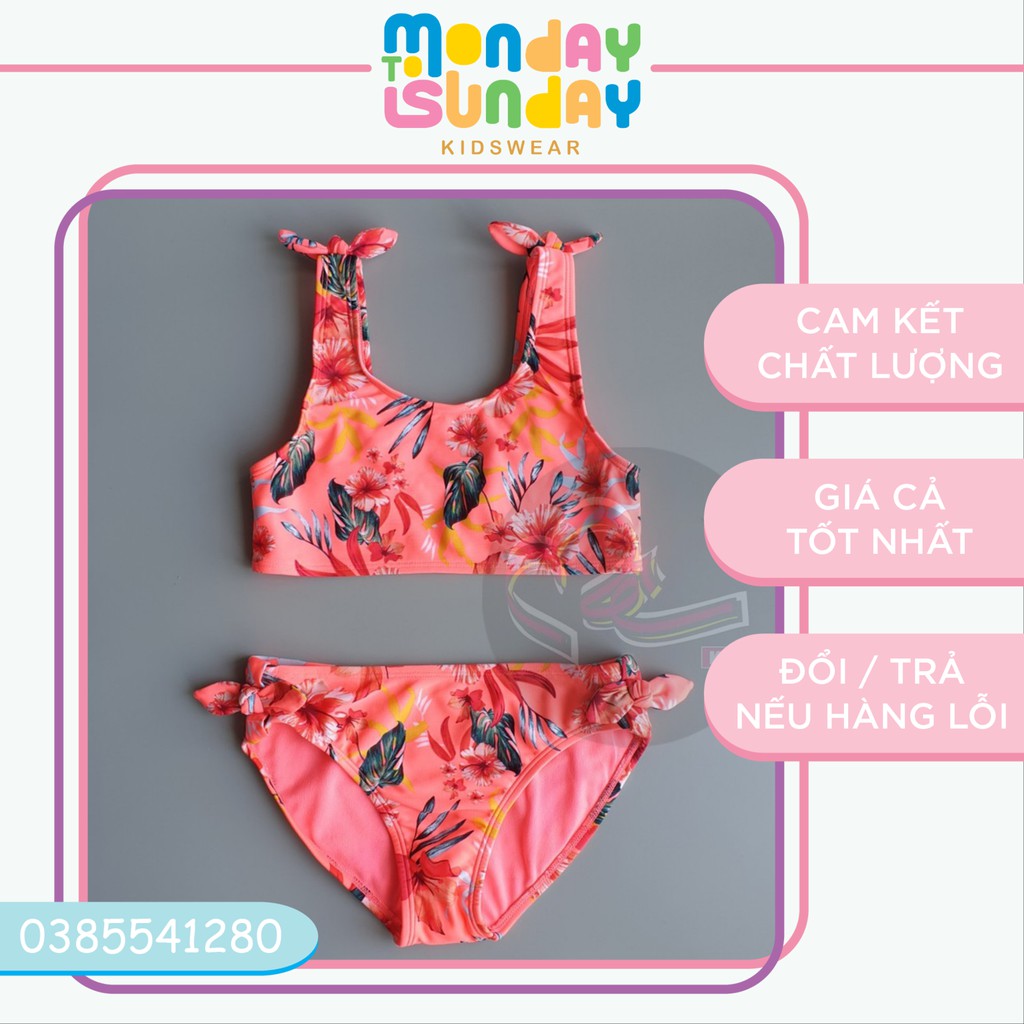 Bộ bơi bé gái hai mảnh hoạ tiết tropical tươi vui hàng VNXK