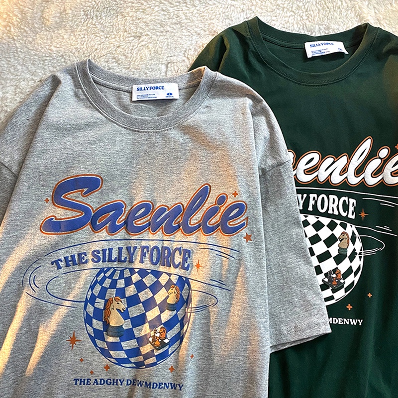 NRVP Áo Thun Nữ Ngắn Tay In Chữ Phong Cách Hàn Quốc