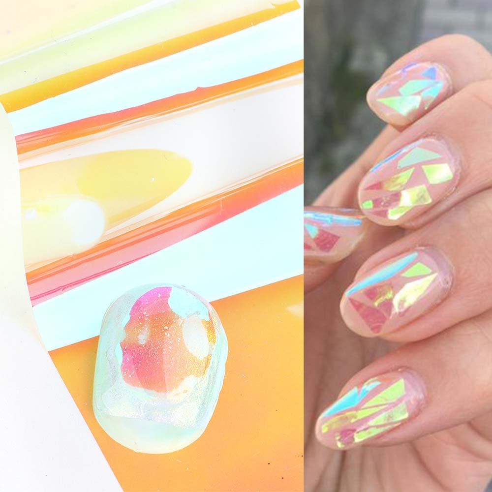 Nhãn Dán Trang Trí Móng Tay Mặt Kính Lấp Lánh