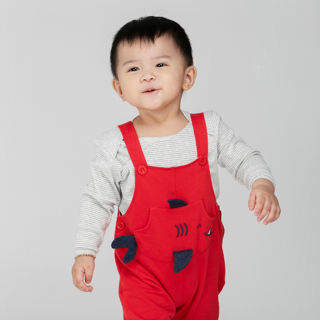 Bộ Jumpsuit quần dài sơ sinh BAA BABY hình cá mập cho bé trai - BN-JS05C