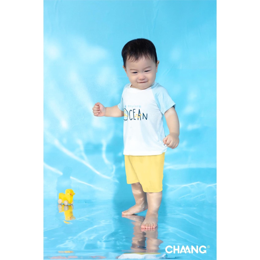 [CHÍNH HÃNG] Bộ áo cộc tay raglan quần đùi trẻ em họa tiết The Sea Chaang