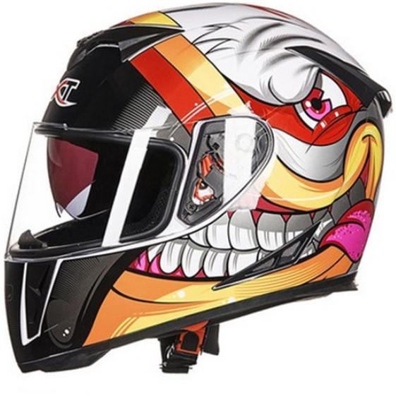 Mũ nón bảo hiểm GXT fullface full face TQ đầu lâu màu vàng đen