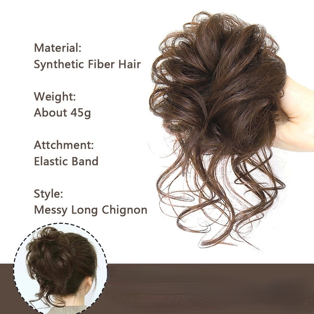 Búi Tóc Giả Co Giãn Tự Nhiên Thời Trang Dễ Phối Đồ