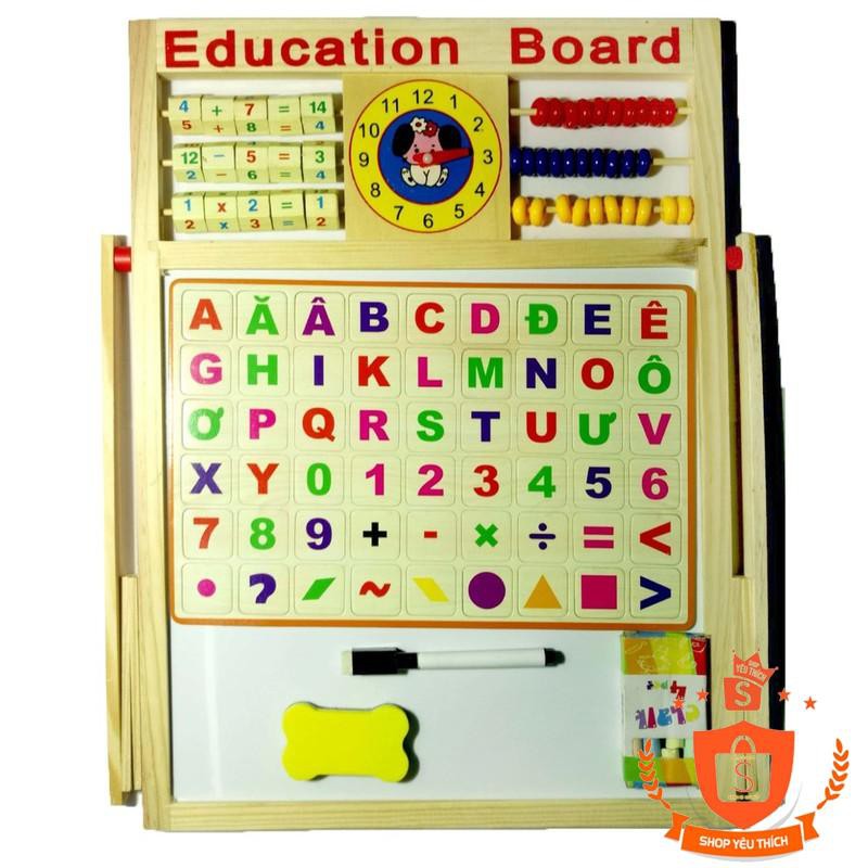 Bảng từ 2 mặt education Board và bộ số kèm bảng gỗ có núm phương tiện - BẮC TỪ LIÊM