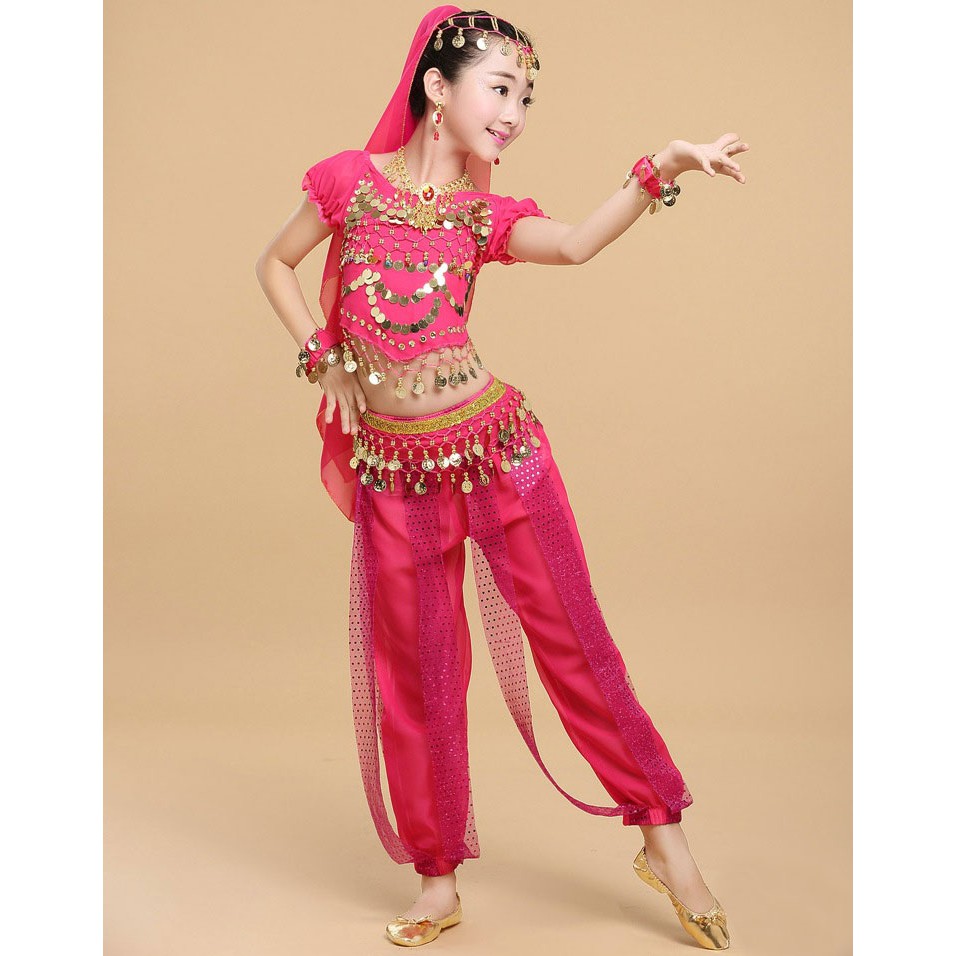 Trang phục múa Ấn Độ trẻ em (Quần dây - Áo cộc)