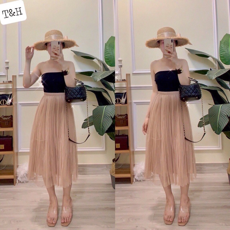 CHÂN VÁY XẾP LY LƯỚI DÁNG DÀI MS11023 (K1-2)