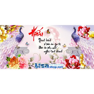 Tranh đính đá CHỮ HIẾU 90x50cm chưa đính lv278