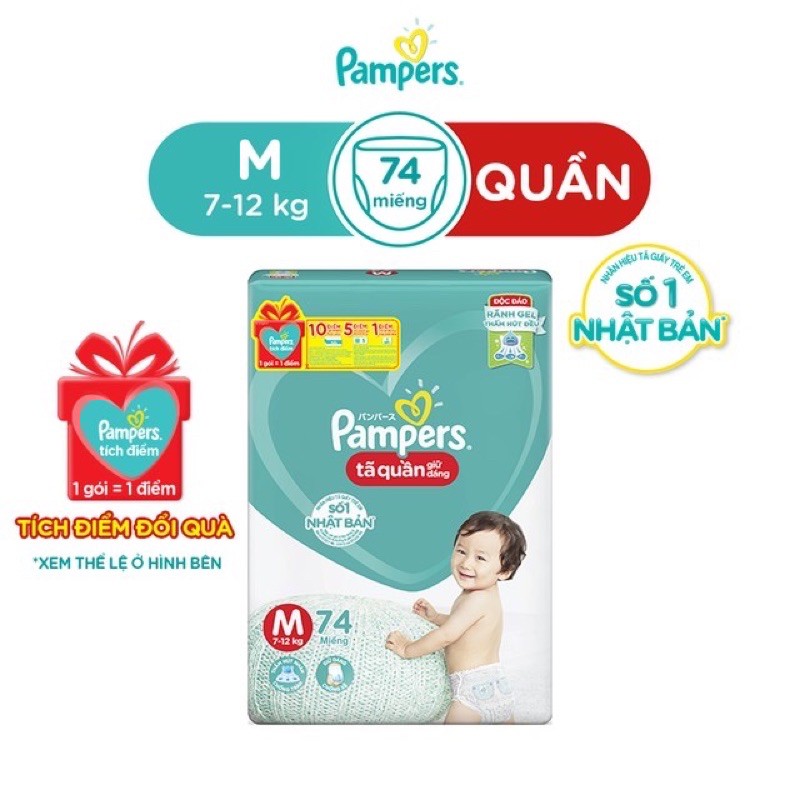 [TOàn QUỐC ]Tả quần Pampers  Giữ dáng M74/L68/ XL48/XL62/ XXL56 mẫu mới