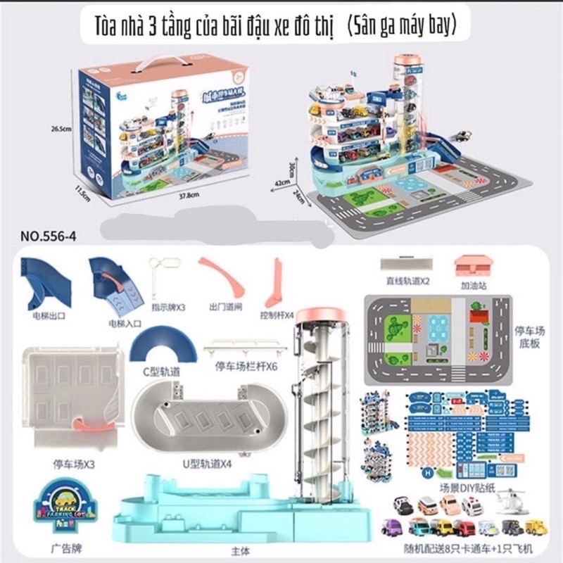 Bãi đỗ xe Đồ chơi Có Nhạc Garage đỗ xe Ô TÔ dành cho đường Xe Chạy Tự Động