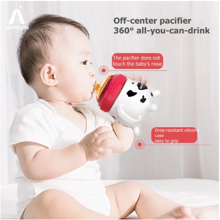 Bình sữa thủy tinh nhập khẩu cỡ lớn cho bé sơ sinh chống đau bụng chịu được nhiệt độ ca