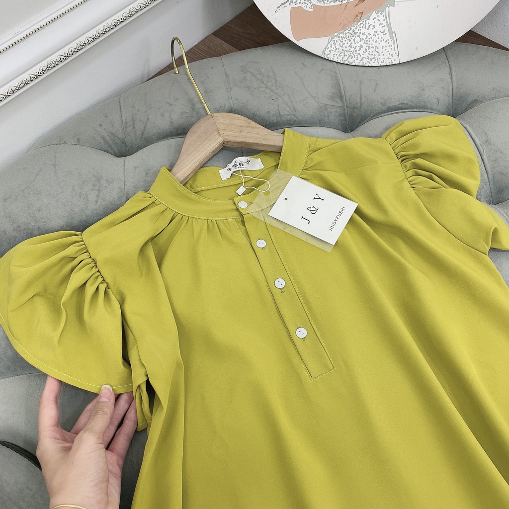 Váy Suông Đuôi Cá Thời Trang Nữ Otis Chất Vải Thô Đũi Mềm Mịn Kết Hợp Tay Cánh Tiên Dáng Rộng A78