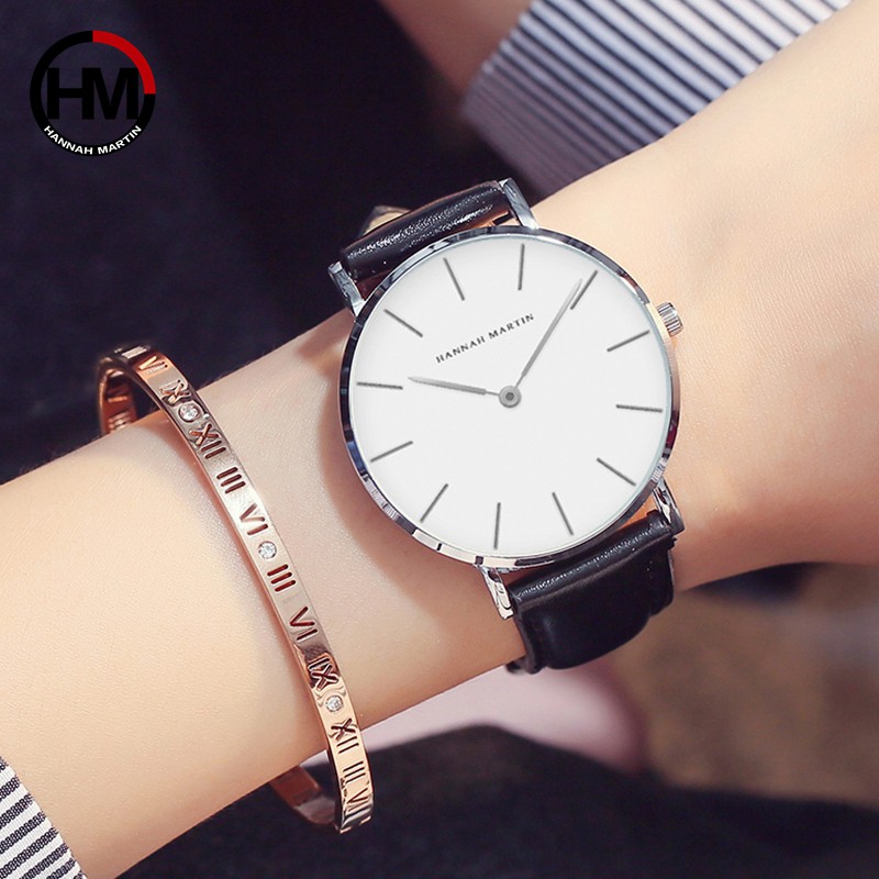 Đồng Hồ Đeo Tay Nữ Hannah Martin Chính hãng - Dây Da 36MM - Model HM-CB36 - bảo hành