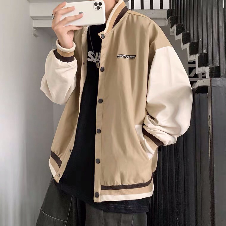 Áo khoác bomber unisex ⚡ 𝐅𝐫𝐞𝐞𝐬𝐡𝐢𝐩 ⚡Áo khoác bóng chày chất kaki oversized trẻ trung năng động