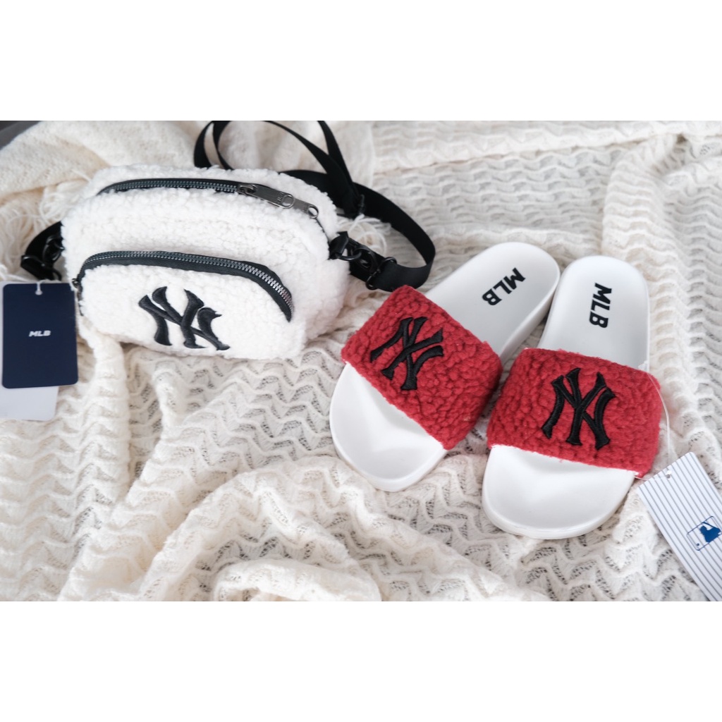 [ Kèm Hộp ] Dép Lông Nữ N.Y Quai Ngang Cao Cấp, Xịn Xò