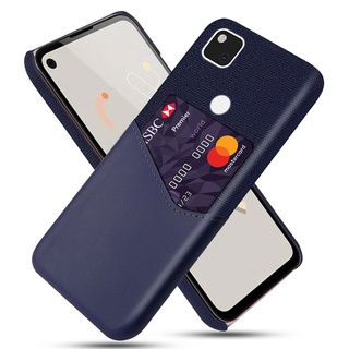 For Google Pixel 5 XL 4a With Card Slot Wallet Case Slim PU Leather Soft Fabric Splicing Hybrid Cover