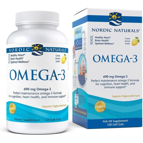 HỘP DẦU CÁ FISH OIL Nordic Naturals Ómega_3, Hương chanh - 690 mg Ómega_3 60 / 120 VIÊN