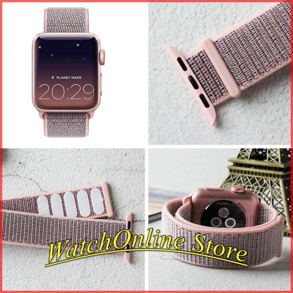 Dây đeo Sport Loop dành Cho Apple Watch 38mm 40mm 42mm 44mm (Hồng nude)