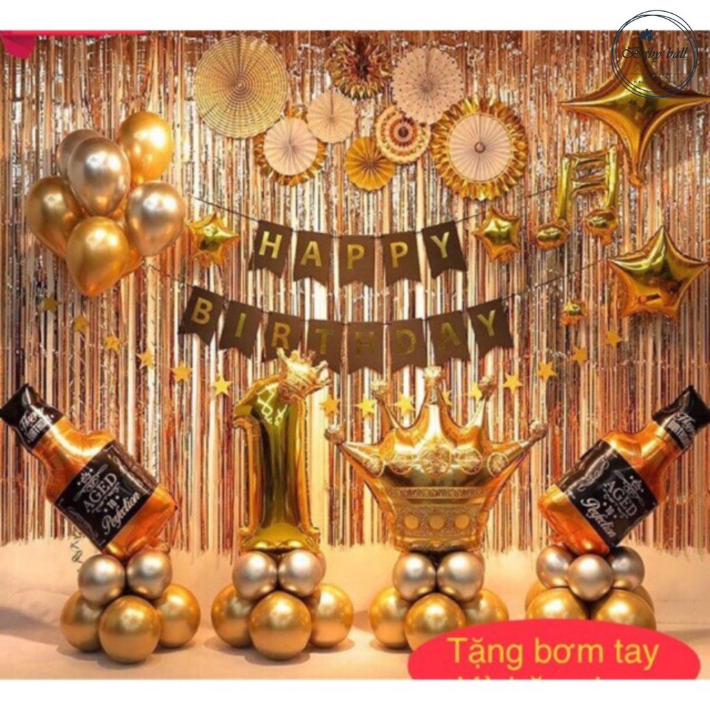 Sét bóng Sinh Nhật Tông Vàng Gold