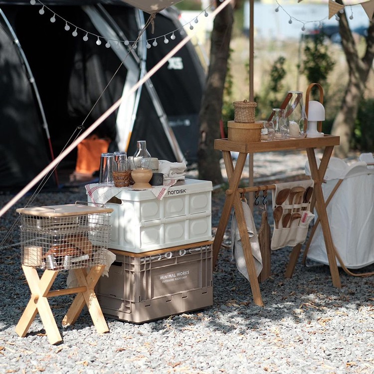 THÙNG ĐỰNG ĐỒ 55L NẮP GỖ GẤP GỌN TIỆN LỢI KHI ĐI DÃ NGOẠI, CẮM TRẠI, PICNIC | BigBuy360 - bigbuy360.vn