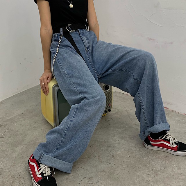 Quần Dài Lưng Cao Phong Cách Hip Hop Hàn Quốc Mới