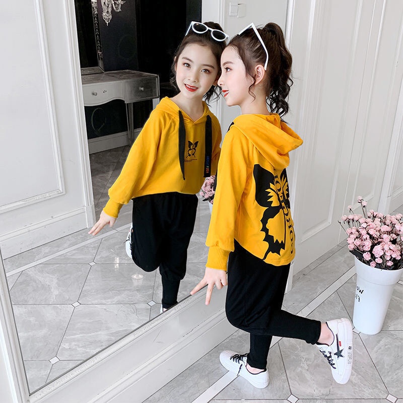 Set áo hoodie và quần dài Iq Angel in hình dễ thương cho bé gái