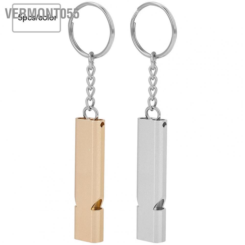 Vermont055 5pcs Aluminum Alloy Dual Tubes Whistle Lifesaving Emergency Outdoor Survival Tool
