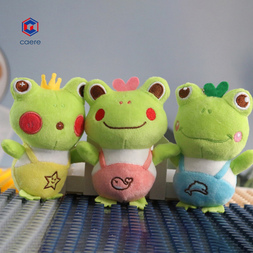 Cae| Móc Khóa Hình Ếch Xanh Nhồi Bông Thời Trang