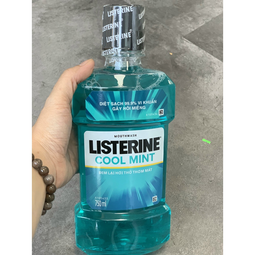 Nước súc miệng Listerine 750ml - nước xúc miệng Cool Mint loại lớn - 1 chai
