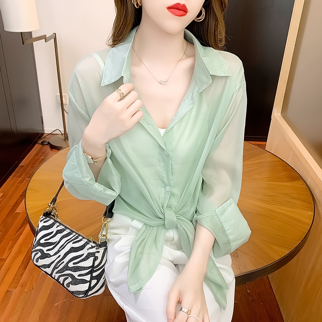 Áo khoác sơ mi ZHELIHANGFEI cổ polo dài tay dáng rộng thời trang