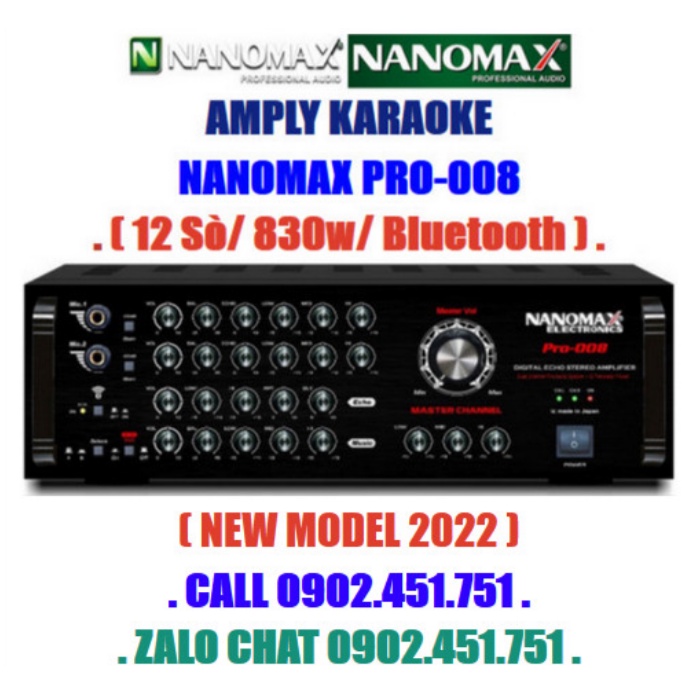 AMPLY KARAOKE NANOMAX PRO-008, 12 SÒ, 830W, BLUETOOTH