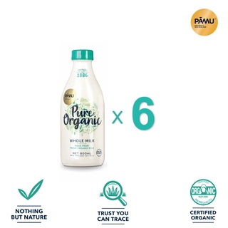 Combo 6 chai Sữa tươi nguyên chất tiệt trùng Hữu cơ Pamu - Pure Organic 800ml
