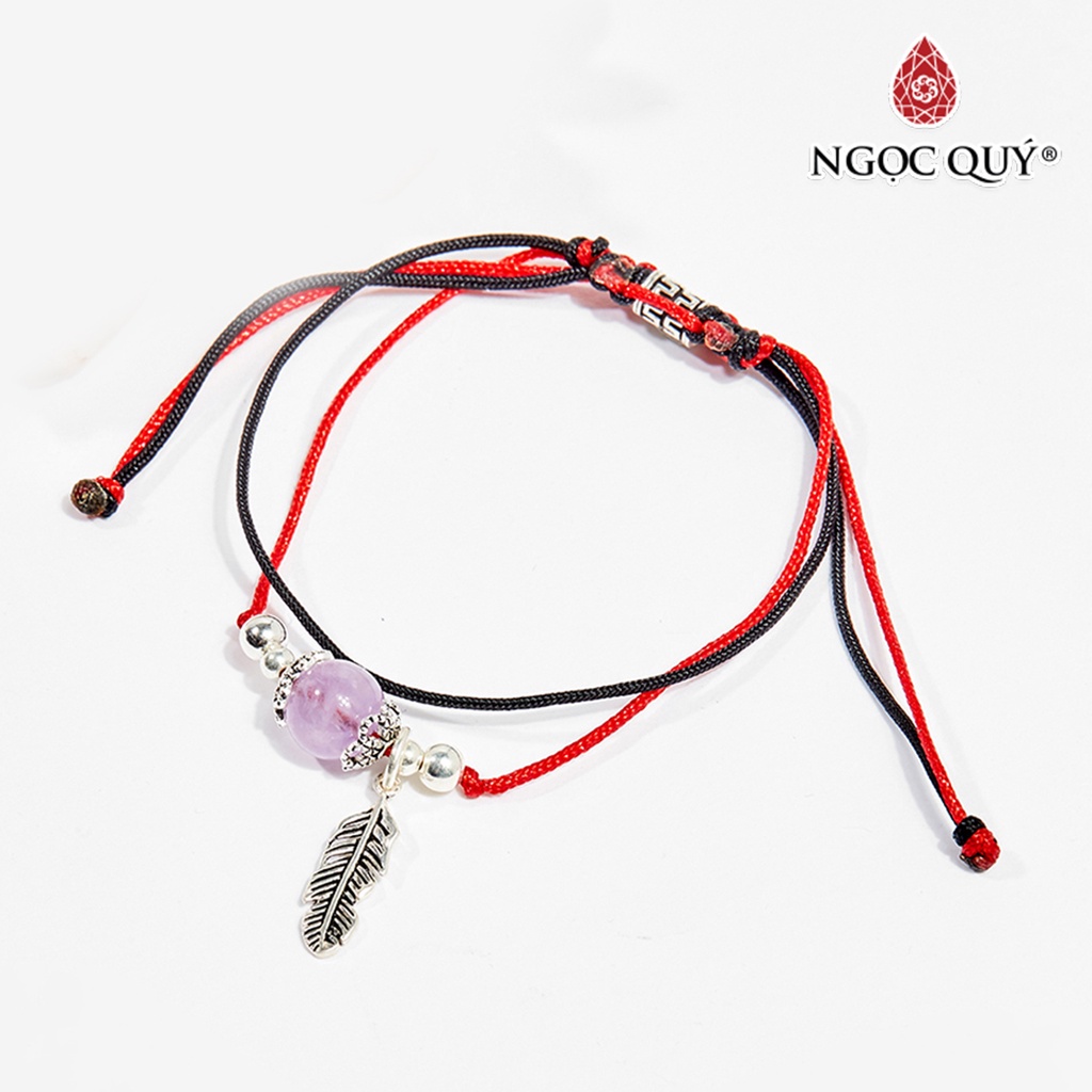 Vòng tay thắt dây đỏ TA tím - Ngọc Quý