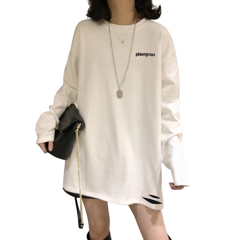 NRVP Áo Thun Nữ Tay Dài 100% Cotton Thời Trang Hàn Quốc