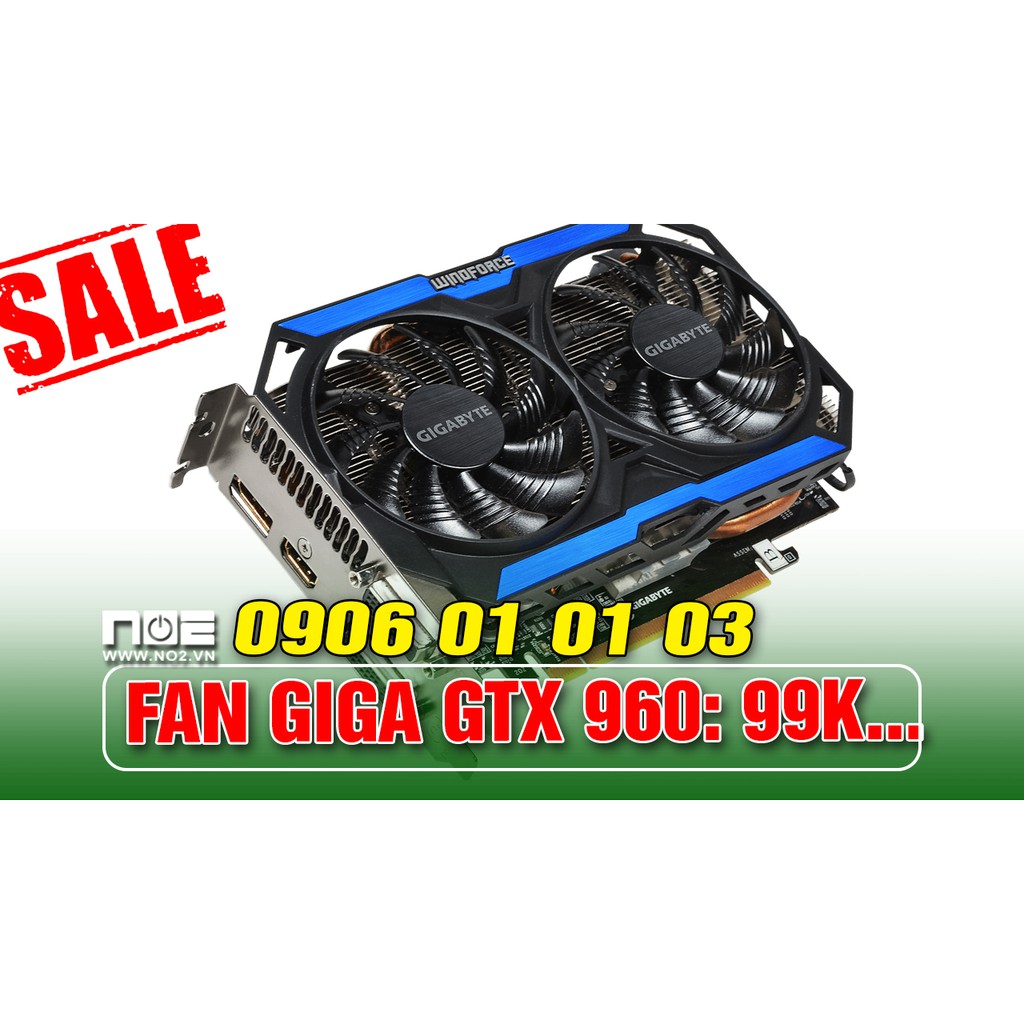 Quạt tỏa nhiệt.Fan card màn hình, quạt vga Bóc, GIGA GTX 960