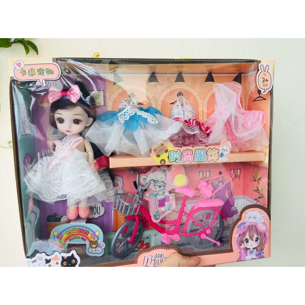 Búp Bê Xe Đạp Xinh Xắn có kèm phụ kiện quần áo Cực kỳ đáng yêu