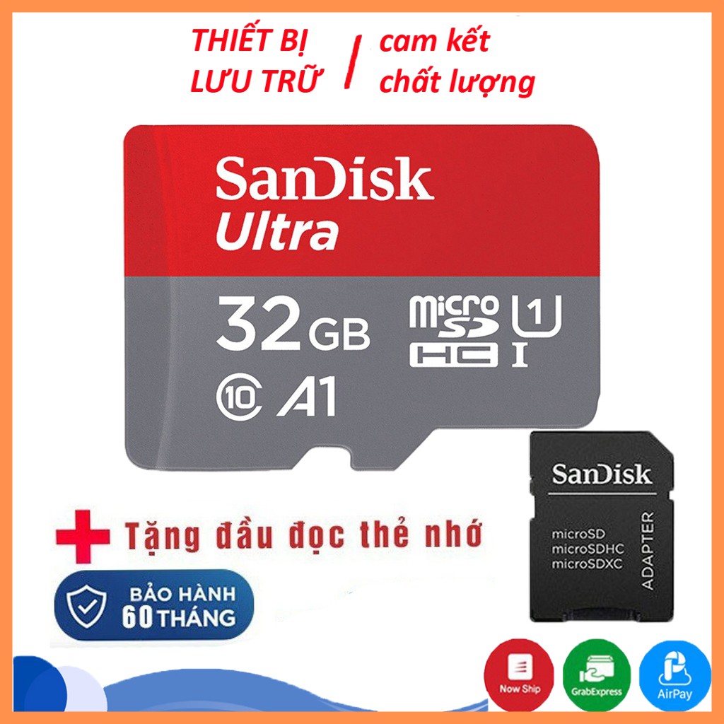 Thẻ nhớ Micro SD 32GB SanDisk Ultra Class 10, Tốc độ 100MB/s | BH 5 năm 1 đổi 1