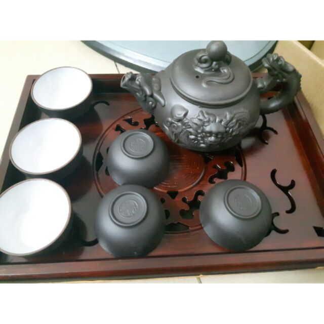 Bộ ấm trà rồng đen