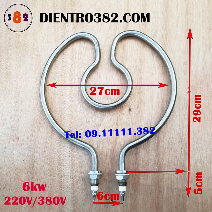 Điện trở vòng tròn tim công suất 4kw, 5kw, 6kw. may so vòng tròn kép chất liệu inox304