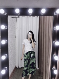 Quần Culottes lửng họa tiết